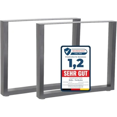 Abbildung von Melko 2X Tischkufen 80 x 72 cm Tischbeine Esstisch Tischuntergestell Industrielook Stützfuß inkl. Bodenschoner