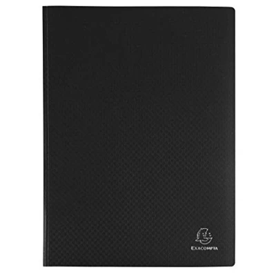 Abbildung von Exacompta 8831E Sichtmappe Opak PP blickdicht, 24 x 32 cm, für DIN A4, 30 Kristallhüllen, hohe Transparenz, 1 Stück, schwarz