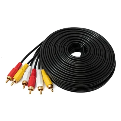 Abbildung von System S Cinch 3 RCA Kabel 10 m Stecker zu Stereo &amp; Composite AV Adapter Schwarz