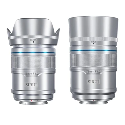 Abbildung von SIRUI Sniper 16mm 75mm Autofokus Objektiv Set, F1.2 Weitwinkel APS C Kamera für A5 A6 A7 FX A9 ZV E Serie, Mount, Silber
