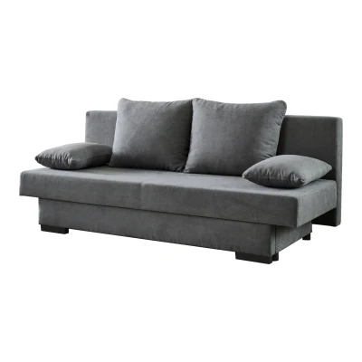 Abbildung von Sun Garden Schlafsofa GRONINGEN, Grau, Webstoff, Ausziehbar, Bettkasten, mit Armlehn und Rückenkissen, B 190 x H 80 T 83 cm
