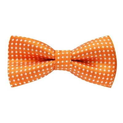 Abbildung von axy Kinderfliege, Jungen Fliege, bereits gebunden, Konfirmation verstellbar KFLI1 (Orange mit weissen Punkten)