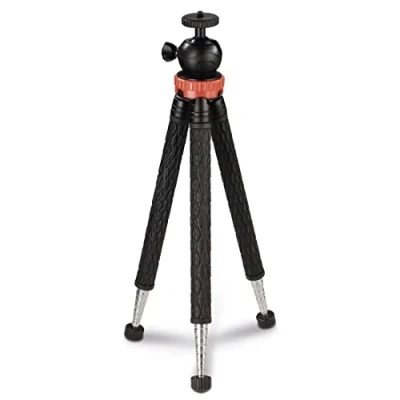 Abbildung von Hama Traveller Pro Dreibeinstativ 1/4 Zoll Arbeitshoehe=23 105cm Schwarz, Silber, Rot Fuer Smartph 4620
