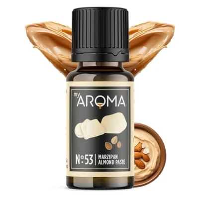 Abbildung von myAROMA Flavour Drops, Marzipan 10ml, Natürlich Liquid Aroma ohne Künstliche Farbstoffe, Vegan Zuckerfreie Schokodrops, Kalorienfrei Lebensmittelaroma zum Backen, Essen und Trinken, No. 53