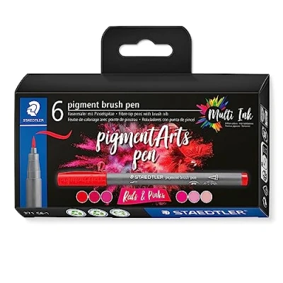 Abbildung von pigment brush kartonnen etui 6 st reds and pinks