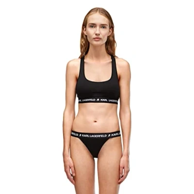 Abbildung von Karl Lagerfeld Damen Brazilian Slip Mit Logo, Schwarz, S