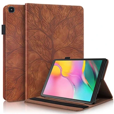 Abbildung von Succtop Hülle Galaxy Tab A 10.1 Zoll 2019 Schutzhülle PU Leder Taschehülle Flip Brieftasche Stand Tablet mit Kartenschlitz Stifthalter für Samsung SM T510 / T515 Braun