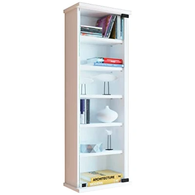 Abbildung von VCM CD Regal Holz DVD Wandregal Schrank Loposa Glastür, 1 tlg.