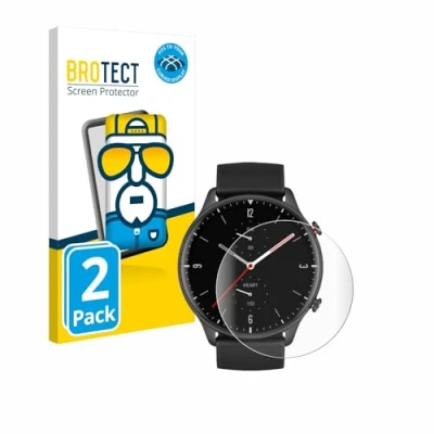 Abbildung von BROTECT 2 Stück Full Cover Schutzfolie für Huami Amazfit GTR Screen Displayschutz Folie [3D Curved, Anti Fingerprint, Kristall Klar]