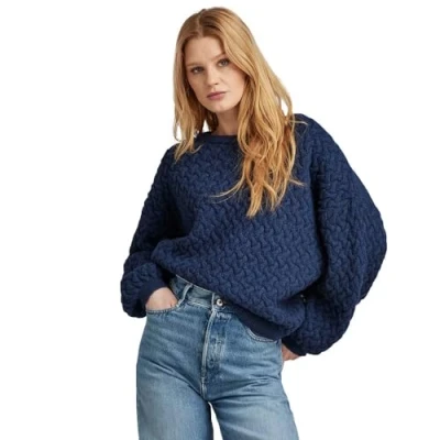 Abbildung von G STAR RAW Women&#039;s Knits Chunky loose boat knit wmn, Blau (rank blue D23968 D170 868), S