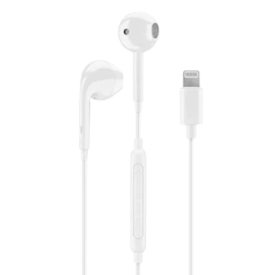 Abbildung von Music Sound Ergonomische kabelgebundene Kapselkopfhörer mit Lightning MFI Anschluss Weiß