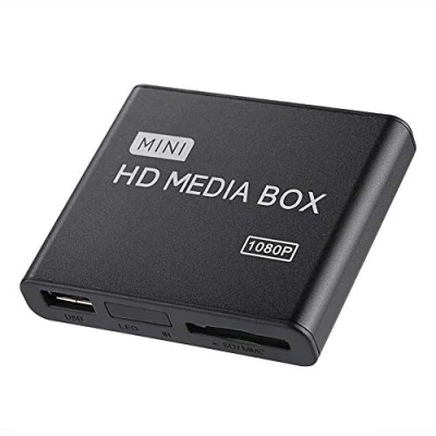 Abbildung von 1080P Full HD Box Media Player, 100 Mbit/S Player Box, Unterstützung für USB MMC RMVB MP3 AVI MKV, Super Fernbedienungsempfangsmodul, Weitgehend Kompatibel(Schwarz)