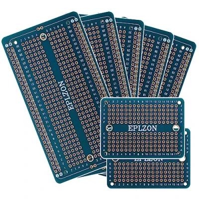 Abbildung von EPLZON Prototype Board Lötbares Breadboard Doppelseitig Leiterplatte PCB Circuit zum Schweißen von Arduino, DIY elektronische Artikel(5 Stück + 2 Stück,blau)