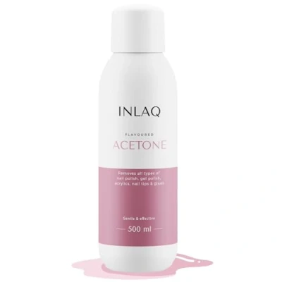 Abbildung von INLAQ® Aceton Nagellackentferner 500ml Nail Polish Remover Acetonhaltiger UV Nagellack Entferner für Gelnägel, Shellac, Acrylnägel und Kunstnägel Reines in großer Flasche