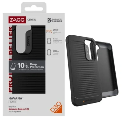 Abbildung von Samsung Galaxy S23 Hülle Silikon Gear4 Soft Case/Backcover Handyhülle Schwarz Shockproof/Stoßfest