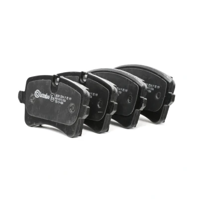 Abbildung von BREMBO P 85 119 Bremsbelagsatz inkl. Verschleißwarnkontakt mit Bremssattelschrauben Zubehör AUDI: A6 C7 Limousine, A7 Sportback, Allroad