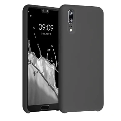 Abbildung von kwmobile Hülle kompatibel mit Huawei P20 Silikon Handy Case Handyhülle weiche Oberfläche kabelloses Laden Schwarz matt