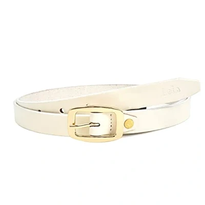 Abbildung von Lois Breit Ledergürtel für Damen, Gürtel 3 cm Breit, Weiß Golden, Eleganter Gürtel, Golden 49609