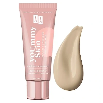 Abbildung von AA YOU.mmy Skin Peach Flawless Foundation Mineralgrundierung 02 Nude 30ml