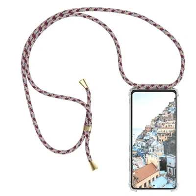 Abbildung von EAZY CASE Handykette kompatibel mit Samsung Galaxy S20 FE / 5G Handyhülle Umhängeband, Handykordel Schutzhülle, Hülle, Hülle Band, Stylische Kette Bordeaux Camouflage