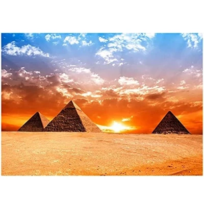 Abbildung von DIY 5D Diamant Malerei Vollbohrer Kit, Round drill Ägyptische Pyramiden 25x30cm Diamond Painting Bilder Malen nach Zahlen Kreuzstich Stickerei Strass Mosaik Gemälde Home Wand Dekor (10x12in)
