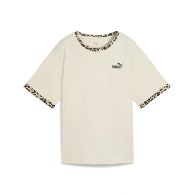 Abbildung von Puma Essentials Animal Print Relaxed T Shirt Damen Mit Plain Alpine Snow Größe: L
