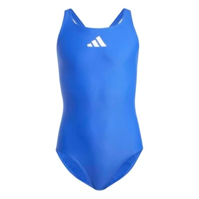 Abbildung von adidas Mädchen Solid Small Logo Swimsuit, Semi Lucid Blue/White, 9 10 Years