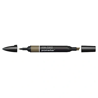 Abbildung von Winsor &amp; Newton 0203373​ ProMarker Professioneller Layoutmarker 2 Spitzen, fein und breit für Zeichnungen, Design Layouts Warm Grau 6, 1 stück (1er Pack)