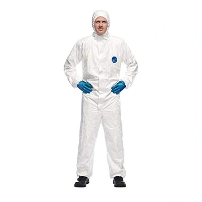 Abbildung von DuPont Tyvek 500 Xpert Chemikalienschutzkleidung mit Kapuze, KategorieII, Typ 5 B und 6 Robust Leicht Weiß Größe M