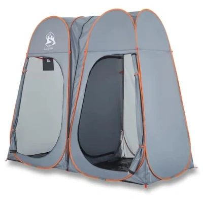 Abbildung von vidaXL Sichtschutzzelt, Umkleidezelt mit Pop Up Design, Duschzelt Abnehmbares Überzelt Faltbar, Toilettenzelt Campingzelt, Grau Orange 190T Polyester