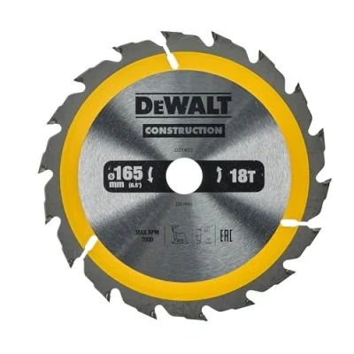 Abbildung von Dewalt Construction Bau Kreissägeblatt für Handkreissägen DT1933 (165/20, 18WZ, 20, schnelle Schnitte auf Handkreissägen, extrem robust &amp; nagelfest)
