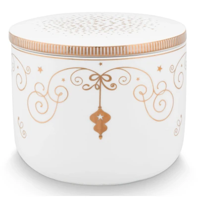 Abbildung von PIP STUDIO Royal Winter White Kerze mit Deckel 11,7x9,6cm