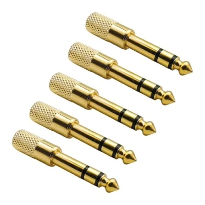 Abbildung von iYueMps Klinken Adapter 6,35mm auf 3,5mm Adapter,5 Stück Klinke Stecker Buchse Stereo Kopfhörer for Lautsprecher, Gitarre,Kopfhörer