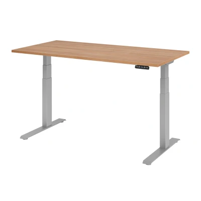 Abbildung von Hammerbacher Schreibtisch XDKB16 Nussbaum/Silber