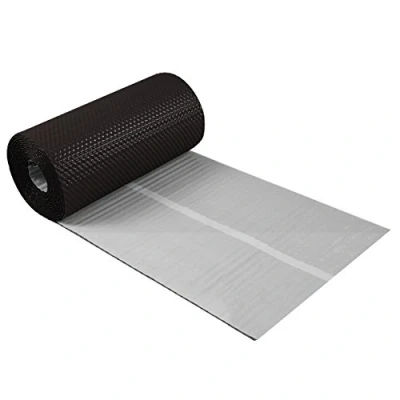 Abbildung von Kaminanschlussband 3D Strukturiertes Aluminium 300 mm x 5 m, 7 Farben Wandanschlussband Dach Kamin Wand Schornstein (Dunkelbraun)