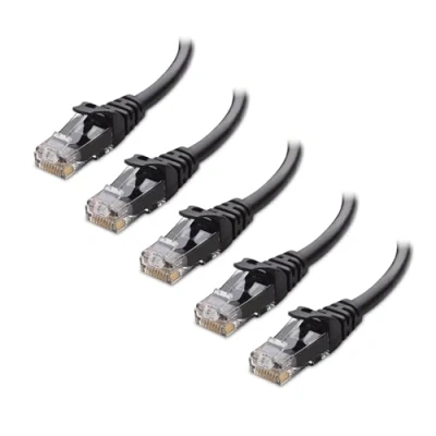 Abbildung von Cable Matters 5er Pack Snagless 10 Gigabit Cat 6 Lan Kabel kurz 1,5m (Cat Ethernet Kabel, Wlan Lankabel Cat6) in Schwarz Netzwerkkabel 1,5 Meter