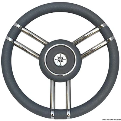 Abbildung von Osculati Apollo Steuerrad VA Stahl+Polyurethan Ø350mm grau