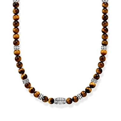 Abbildung von Thomas Sabo Herren Kette mit Tigerauge Beads Silber, aus 925er Sterlingsilber, Länge 50cm, KE2180 826 2 L50