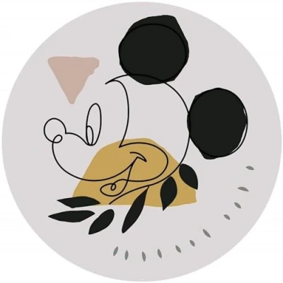 Abbildung von Komar Fototapete &quot;Mickey Modern Art&quot;, 125x125 cm (Breite x Höhe), rund und selbstklebend