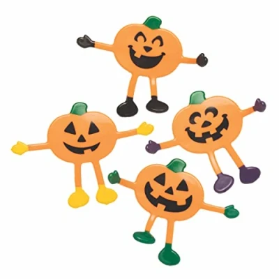 Abbildung von Baker Ross FC240 biegbare Kürbis Spielzeuge, 4 Stück, Halloween Neuheit, Spielzeug für Kinder, Ideal Partytaschen, kleine Geschenke und Preise
