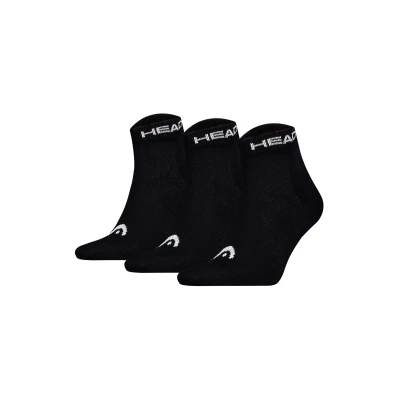 Abbildung von Head Unisex Quarter 3ER PACK ALL Sport LOGO Einfarbig Sportsocken, Größe: 39 42, Schwarz