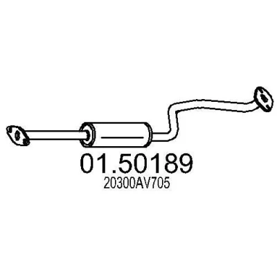 Abbildung von MTS 01.50189 Mittelschalldämpfer 1750 NISSAN: Primera Kombi, Limousine, Hatchback