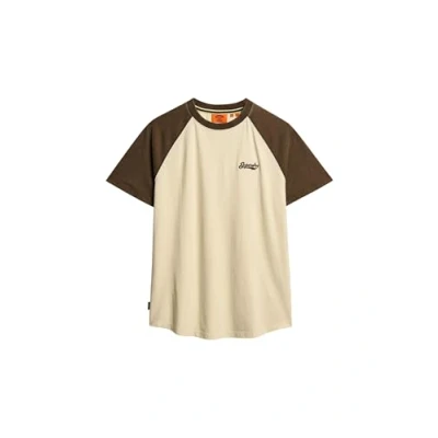 Abbildung von Superdry Herren Essential Baseball T Shirt mit Logo Haferflocken/Braken Braun XXL