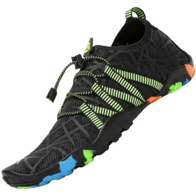 Abbildung von SAGUARO Badeschuhe Damen Herren Wasserschuhe Schwimmschuhe Schnelltrocken Aquaschuhe Strandschuhe Leicht Neoprenschuhe Surfschuhe rutschfeste Tauchschuhe Wassersportschuhe Stil 2:Schwarz Gr.40 EU