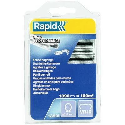 Abbildung von Rapid Zaun Ringklammern VR16 Verzinkt, 1.390 Stk., zur Befestigung von Spanndrähten an Zäunen, für FP216 und FP20 Zaunzange