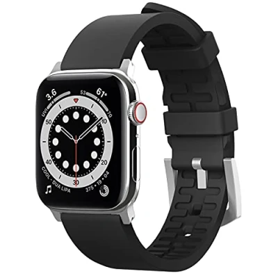 Abbildung von elago Apple Watch Sportarmband Kompatibel mit 10/9/8/SE2/7/SE/6/5/4 und Ultra 2/Ultra [38/40/41/42/44/45/46/49mm], Smartwatch Ersatz Armband (Schwarz)