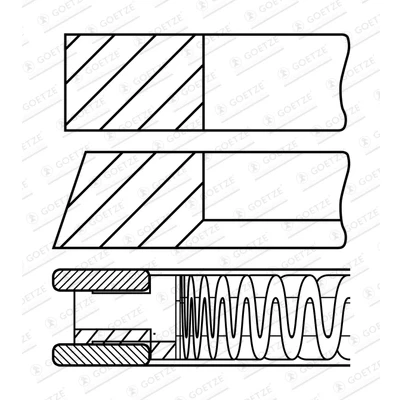 Abbildung von GOETZE ENGINE 08 438400 00 Kolbenringsatz 94 TOYOTA: Sienna III, Auris Schrägheck, RAV4 III SUV