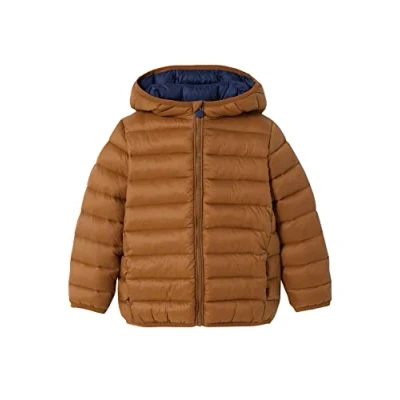 Abbildung von Vertbaudet Leichte Daunenjacke mit Kapuze, für Jungen, Füllung aus recyceltem Polyester, rot, 5 Jahre