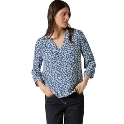 Abbildung von CECIL Damen B345548 Print Bluse mit Glitzer, Vanilla White, XXL