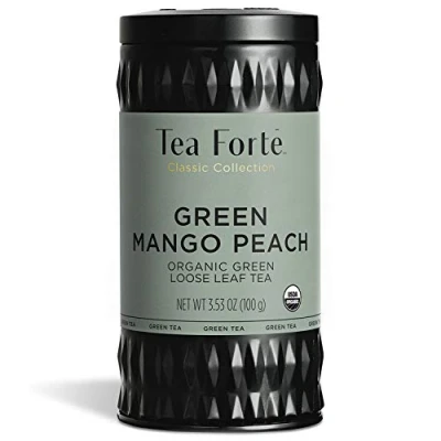 Abbildung von TEA Fortè GREEN mango PEACH BIO latta 100g Tè Verde pesca biologico sfuso